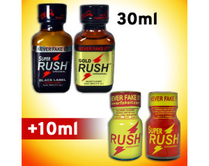 RUSH 2 PACK 30ml: Black Label & Gold RUSH + 2-PACK 10ml: RUSH & Super Rush