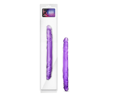 B Yours 14in Double Dildo Purple