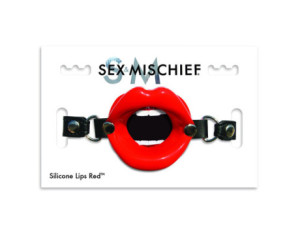 SS S&M Silicone Lips Open-Mouth Gag Red