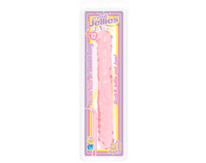 Crystal Jellies Double Dong Jr Pink 12in