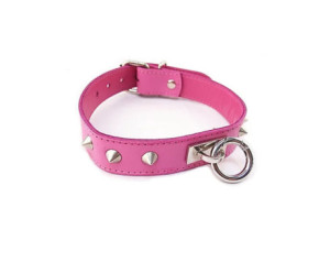 O-Ring Studded Thin Collar - PURPLE