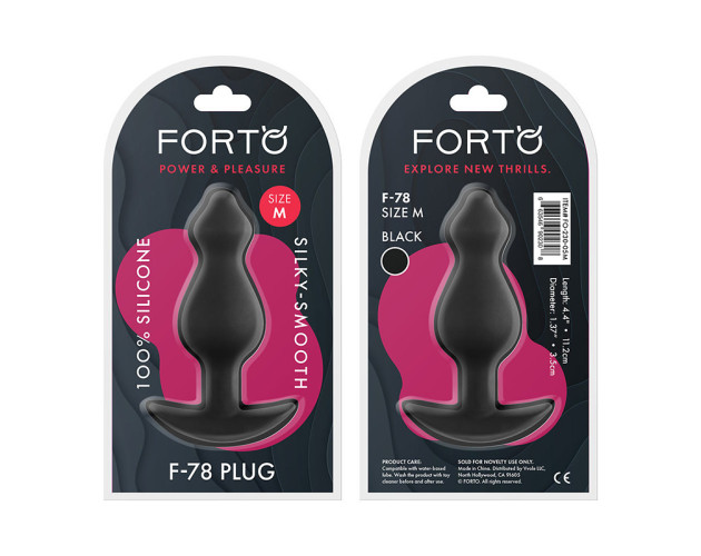 Forto F-78 Pointee Silicone Plug Med Blk