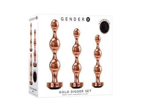 GX Gold Digger 3Pc RoseGold Plug GemBase