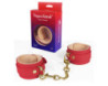 Red PU Wrist Cuffs With Plush Lining
