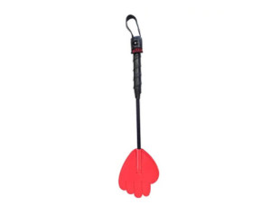 Rouge Mini Leather Hand Riding Crop Red
