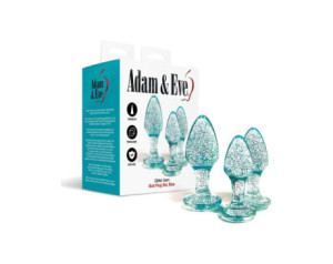 A&E Glitter Gem Butt Plug Set Blue