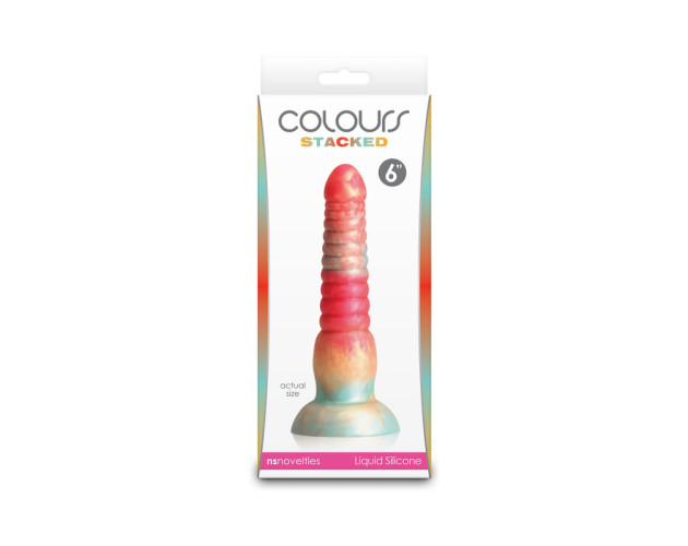 Colours Stacked 6in Dildo Red/Gold