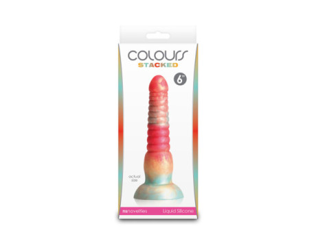Colours Stacked 6in Dildo Red/Gold