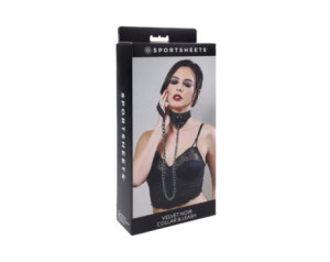 SS Velvet Noir Collar & Leash