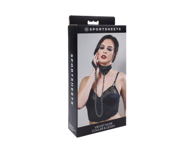 SS Velvet Noir Collar & Leash