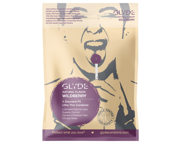 Glyde  Natural Flavor Condom Wildbrr 4pk