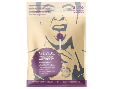 Glyde  Natural Flavor Condom Wildbrr 4pk