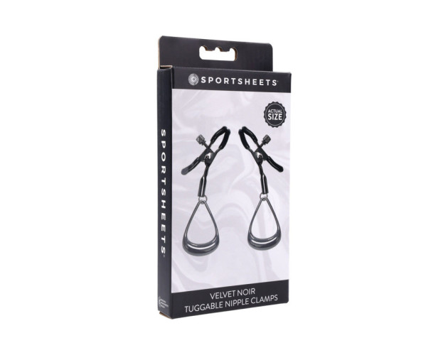 SS Velvet Noir Tuggable Nipple Clamps