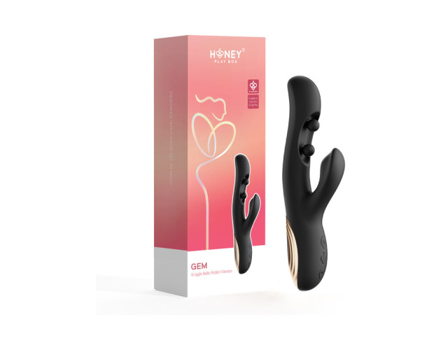 HPB Gem Twin Balls Rabbit Black