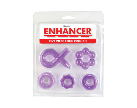 Enhancer Five Piece Cock Ring Set Purple