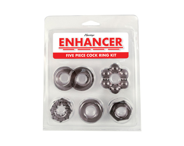 Enhancer Five Piece Cock Ring Set Black