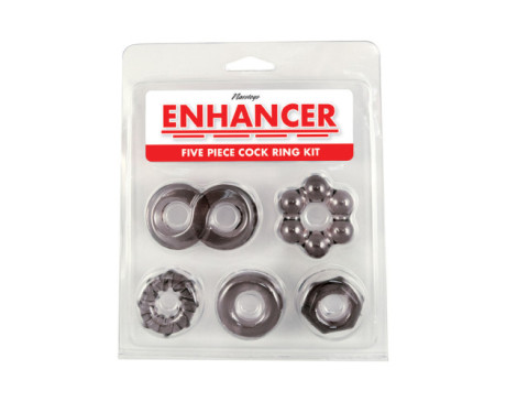 Enhancer Five Piece Cock Ring Set Black