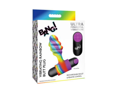 BANG! Vibrating Rainbow Butt Plug
