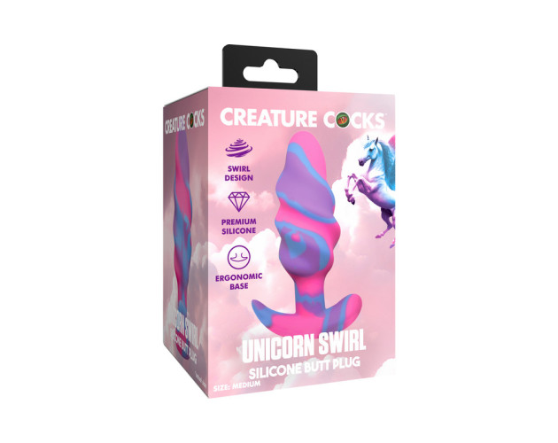 Creature Cocks Unicorn Swirl Sili Plug M