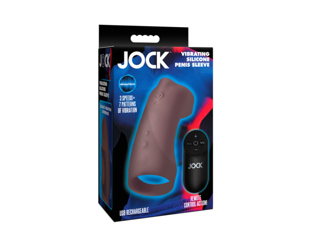 JOCK Vibrating Sili Penis Sleeve Dark