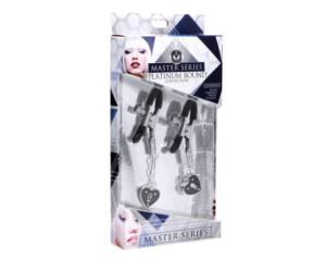 Heart Padlock Nipple Clamps Black