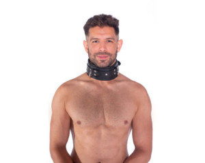 Prowler RED Leather Lockable Collar SM