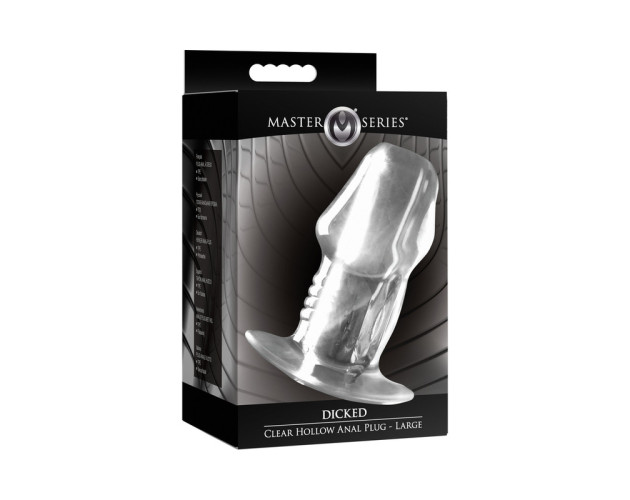 Master Series Dicked Clear Hollow Plug L