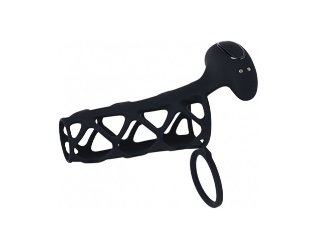 LEVELZ Vibrating Cage Sleev&Ball Ring Bk
