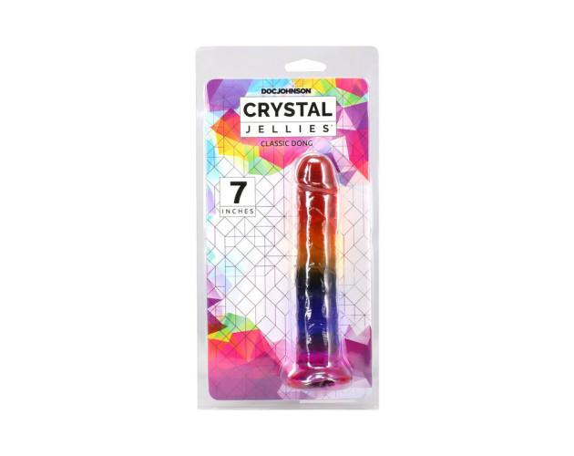 Crystal Jellies 7in Dong Rainbow