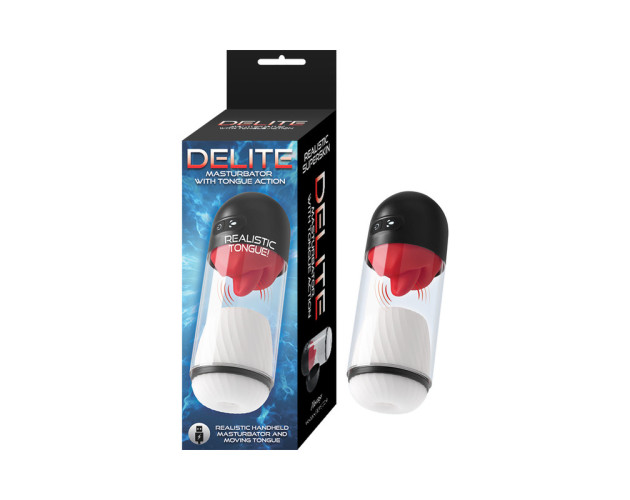 Delite Masturbator w/Tongue Action White