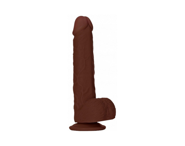 RealRock 7in Cock w/Balls Straight Brown