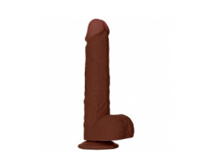 RealRock 8in Cock w/Balls Straight Brown