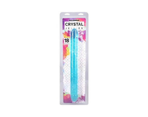 Crystal Jellies 18in Double Dong Teal