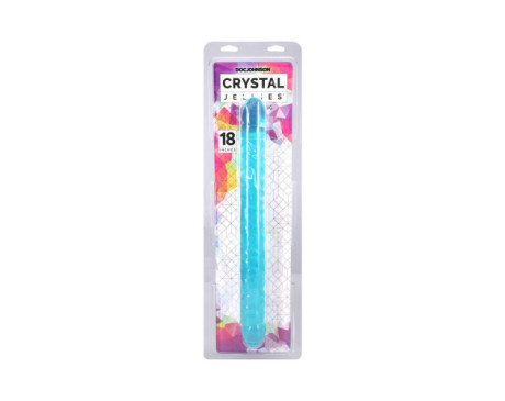 Crystal Jellies 18in Double Dong Teal